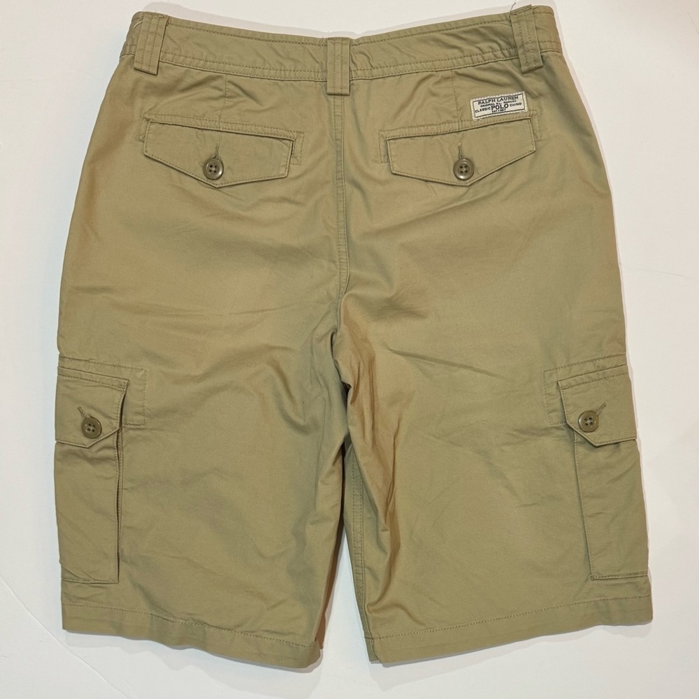 Ralph Lauren Boys Cargo Shorts Khaki Tan Cotton Pockets Size 20 - Picture 3 of 7